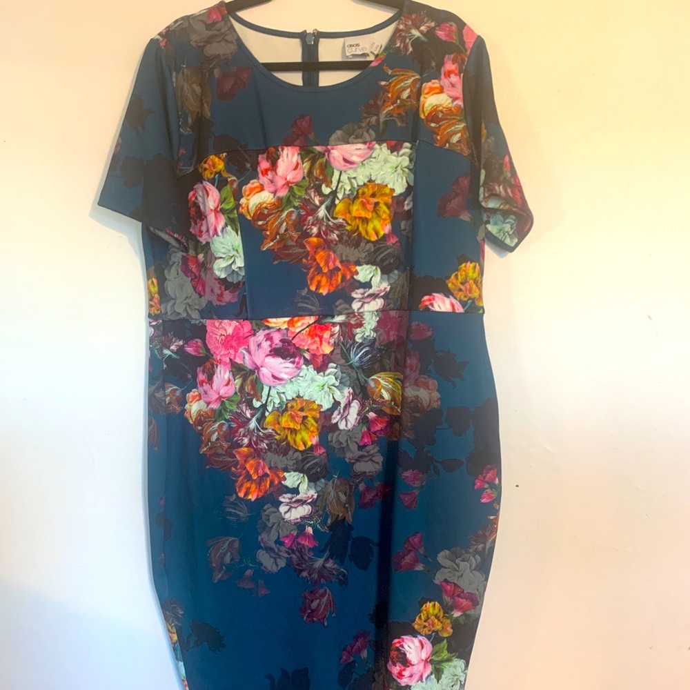 ASOS blue floral midi